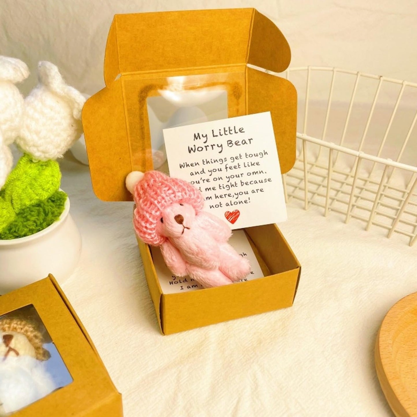 🎁 Best gift✨Handmade Mini Plush Teddy Bear in Box