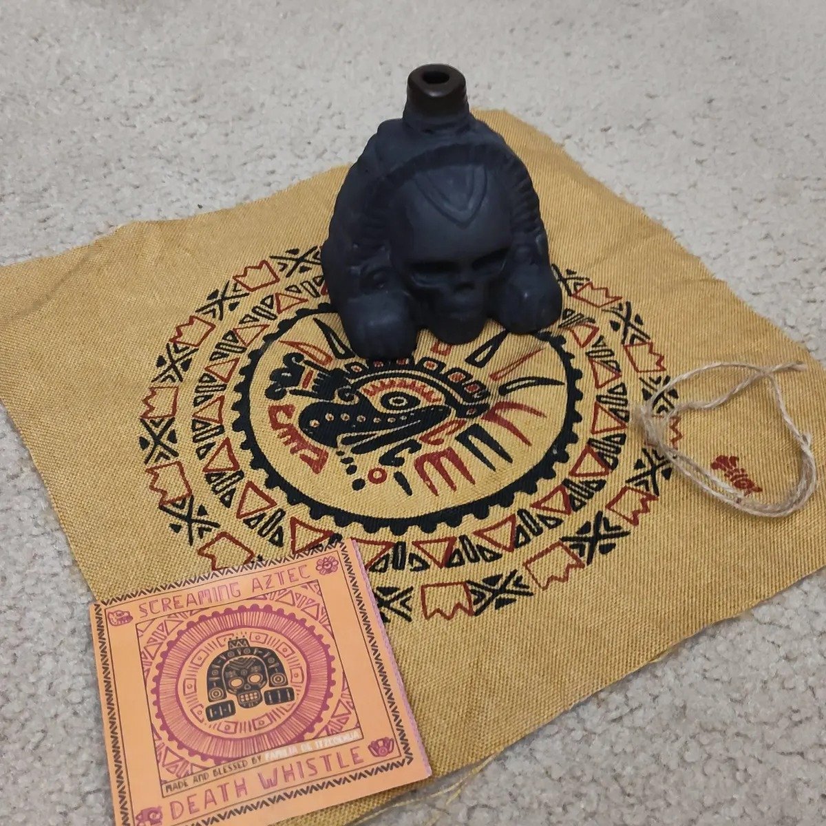 🌹🔥 Authentic Aztec Death Whistle – Ceramic Handcrafted Horror