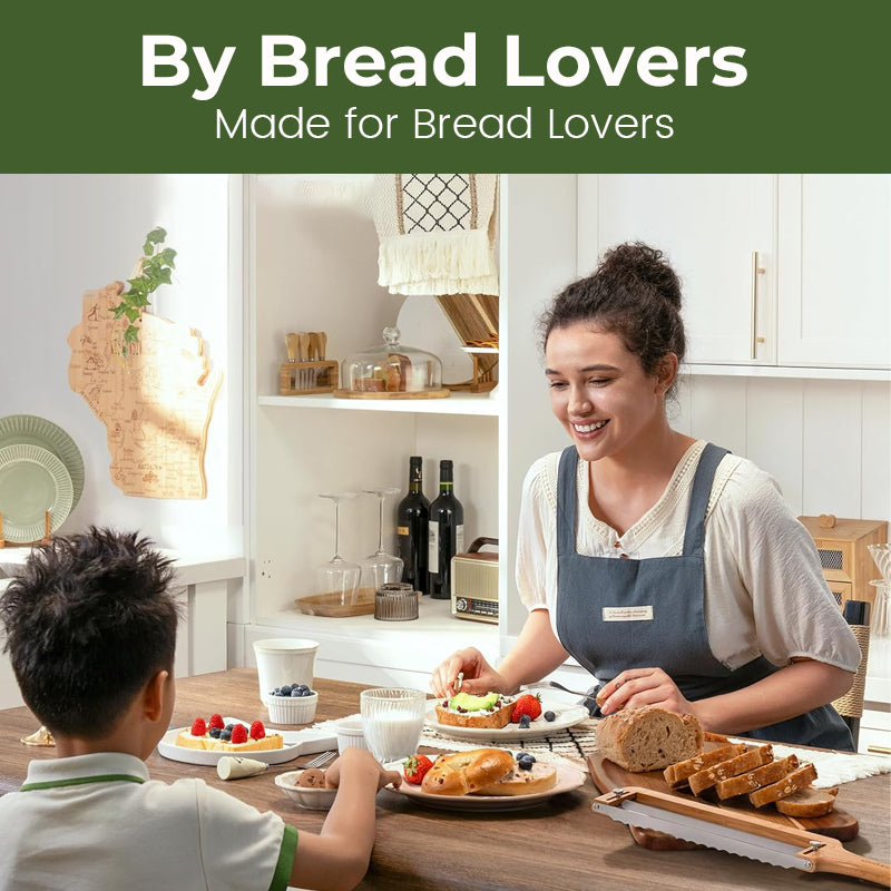 🍞 The Perfect Slice Every Time – Adjustable Wooden Bread Slicer