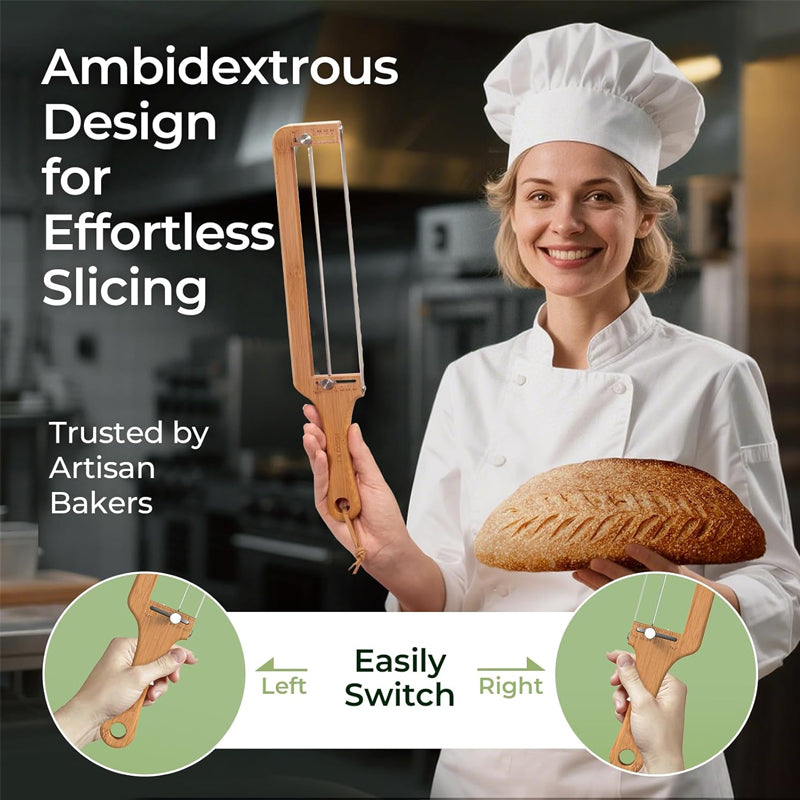 🍞 The Perfect Slice Every Time – Adjustable Wooden Bread Slicer