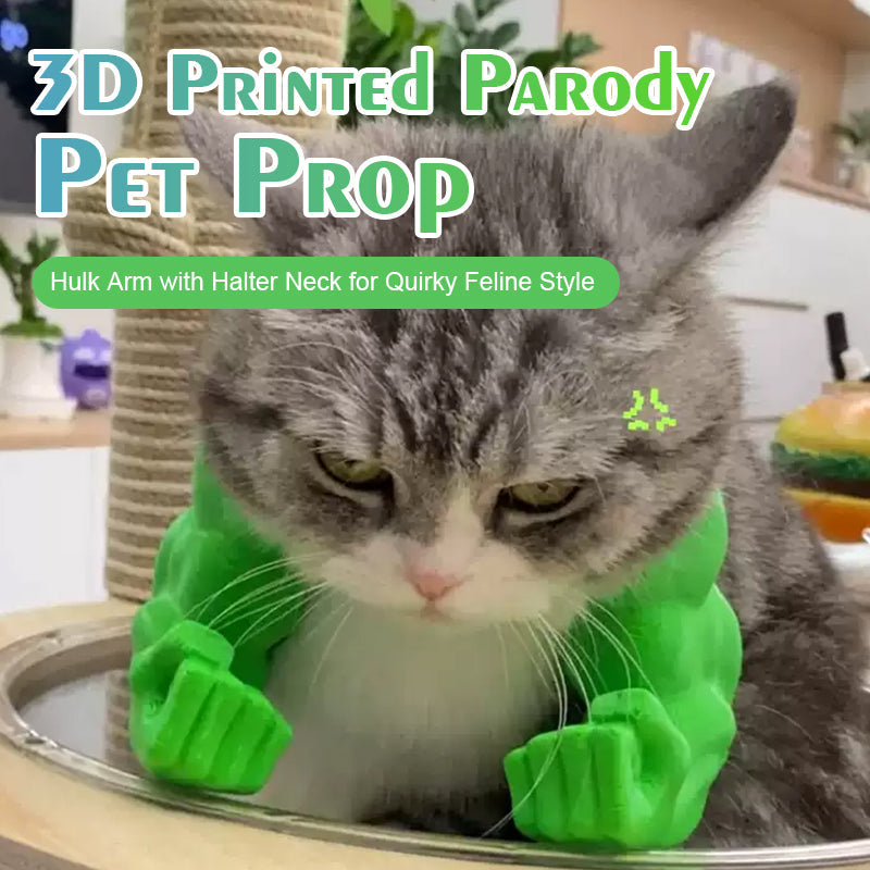 3D printed parody pet props Hulk arm with a halter neck