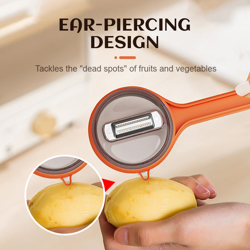 Peeler with bucket storage