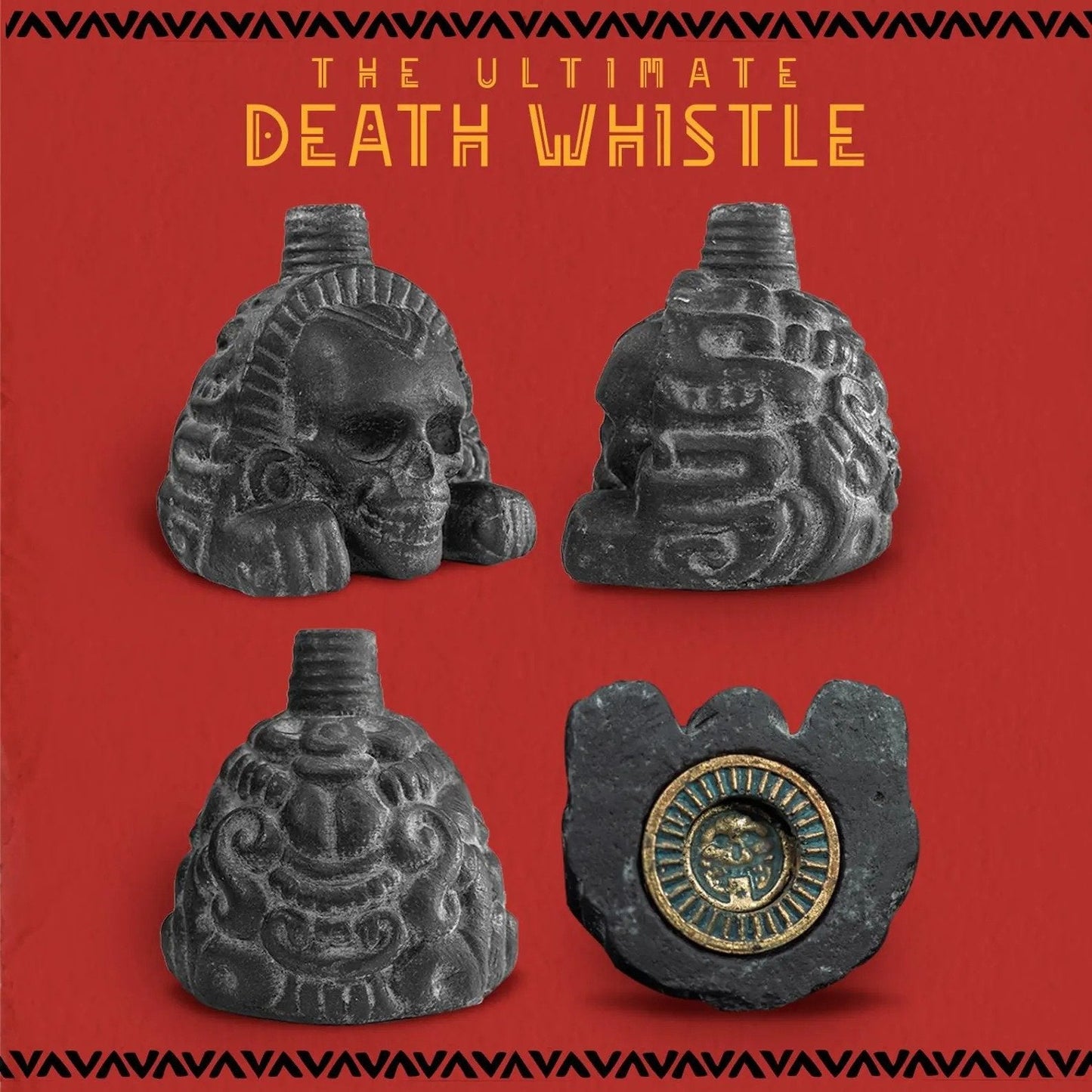 🌹🔥 Authentic Aztec Death Whistle – Ceramic Handcrafted Horror