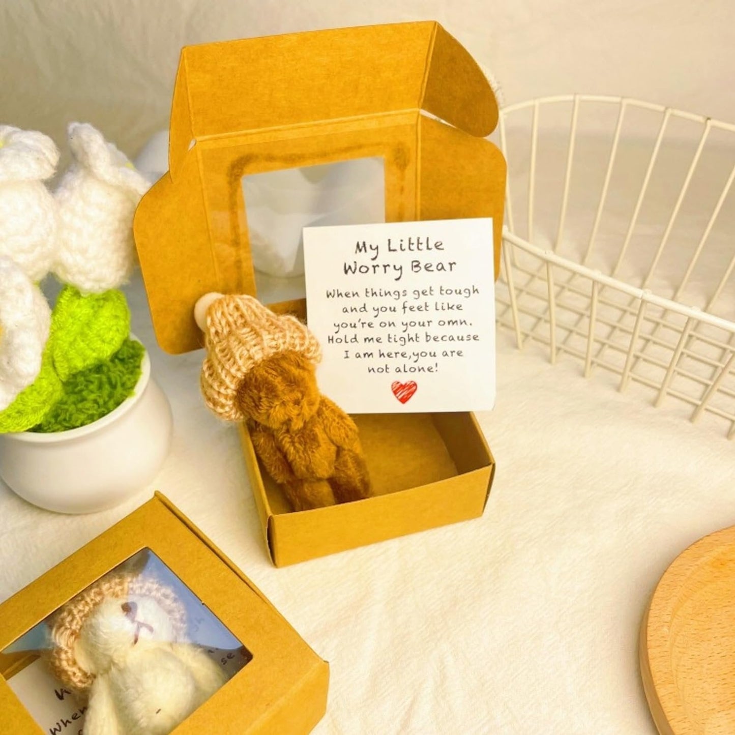 🎁 Best gift✨Handmade Mini Plush Teddy Bear in Box