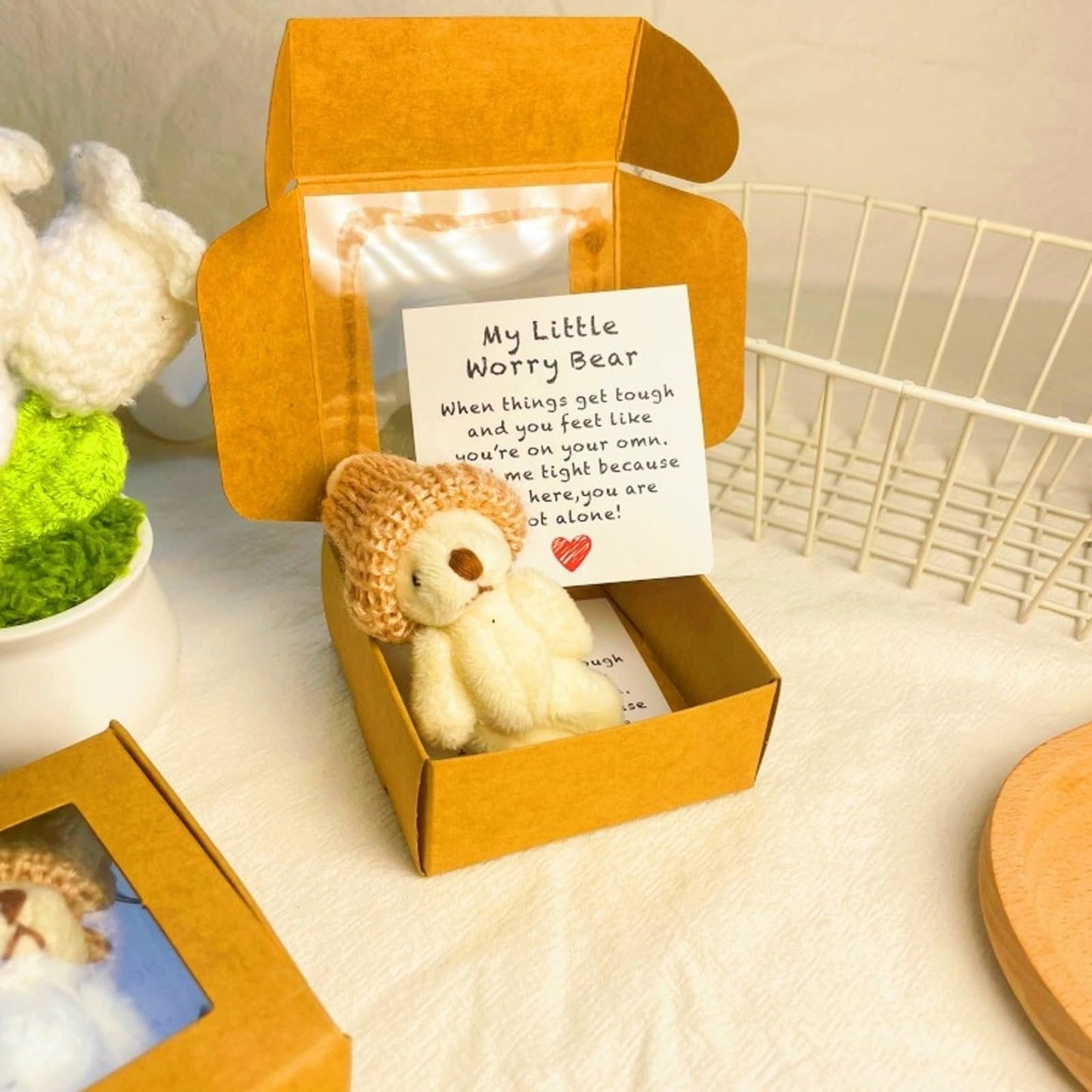 🎁 Best gift✨Handmade Mini Plush Teddy Bear in Box