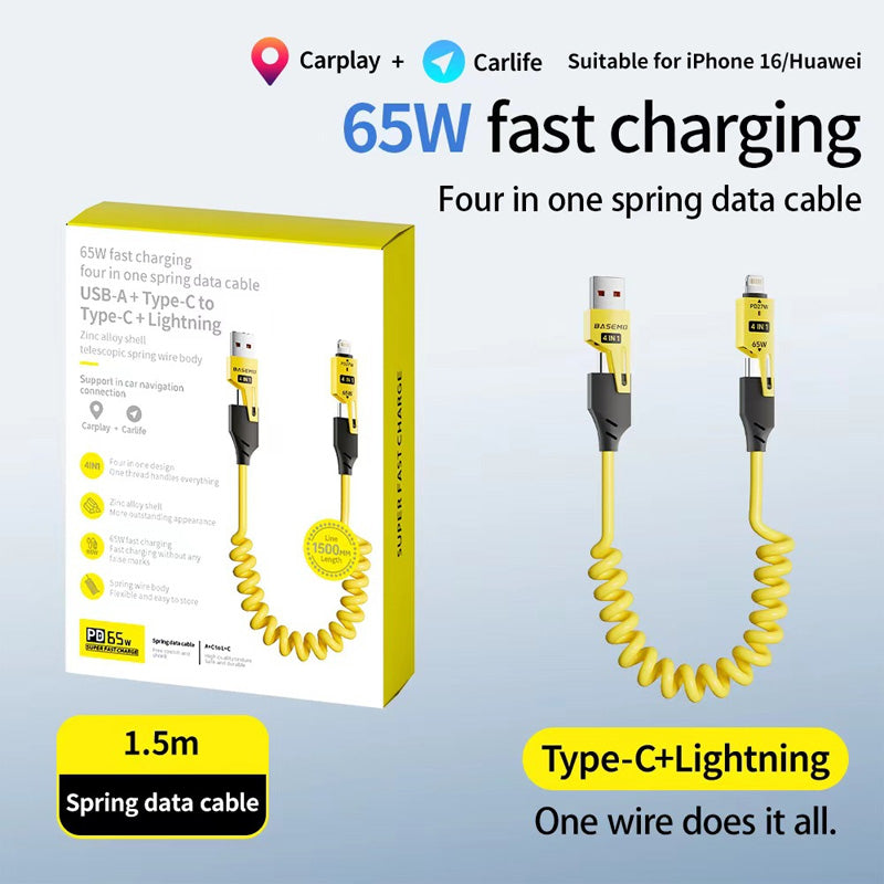 New Year HOT Sale - 49% OFF!-🔥4 in 1 Spring Fast Charging Cable