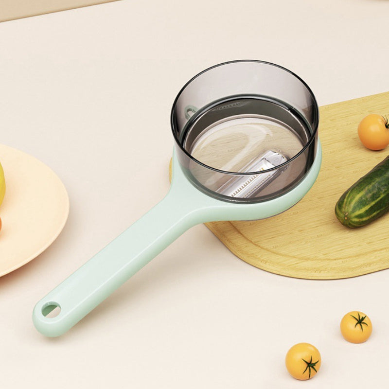 Peeler with bucket storage