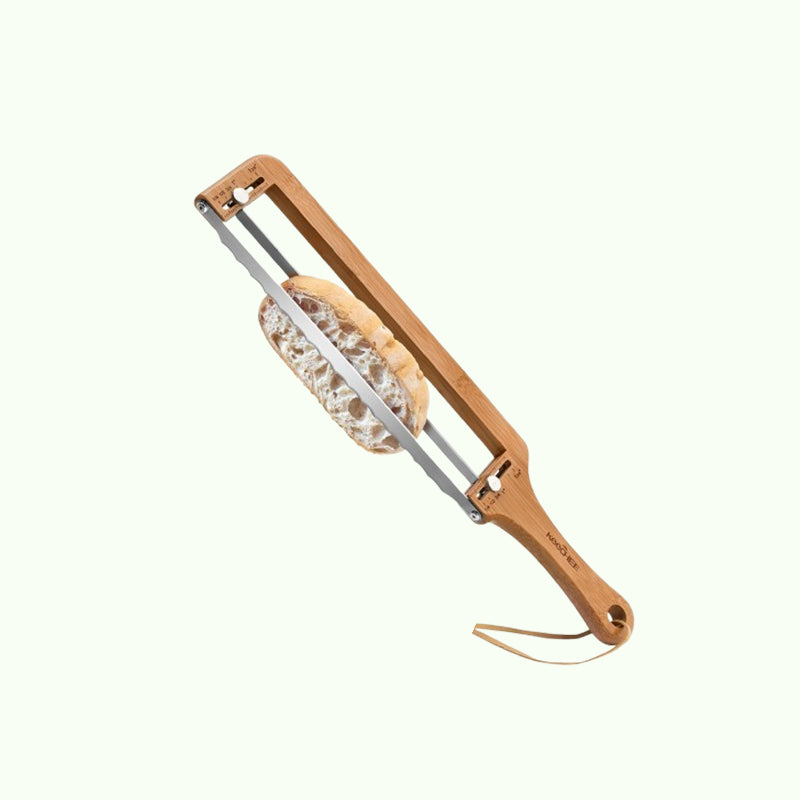 🍞 The Perfect Slice Every Time – Adjustable Wooden Bread Slicer
