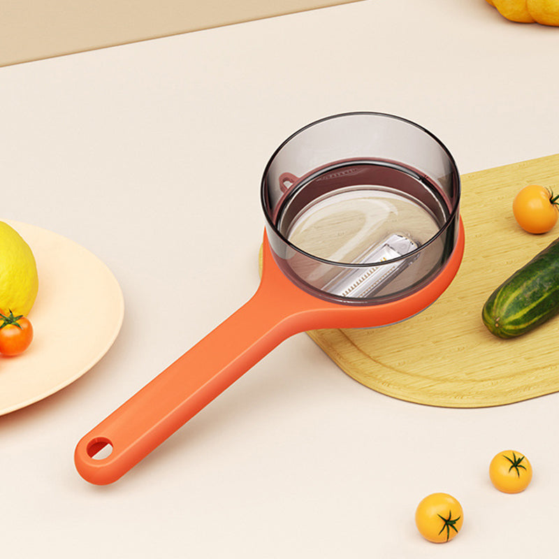 Peeler with bucket storage