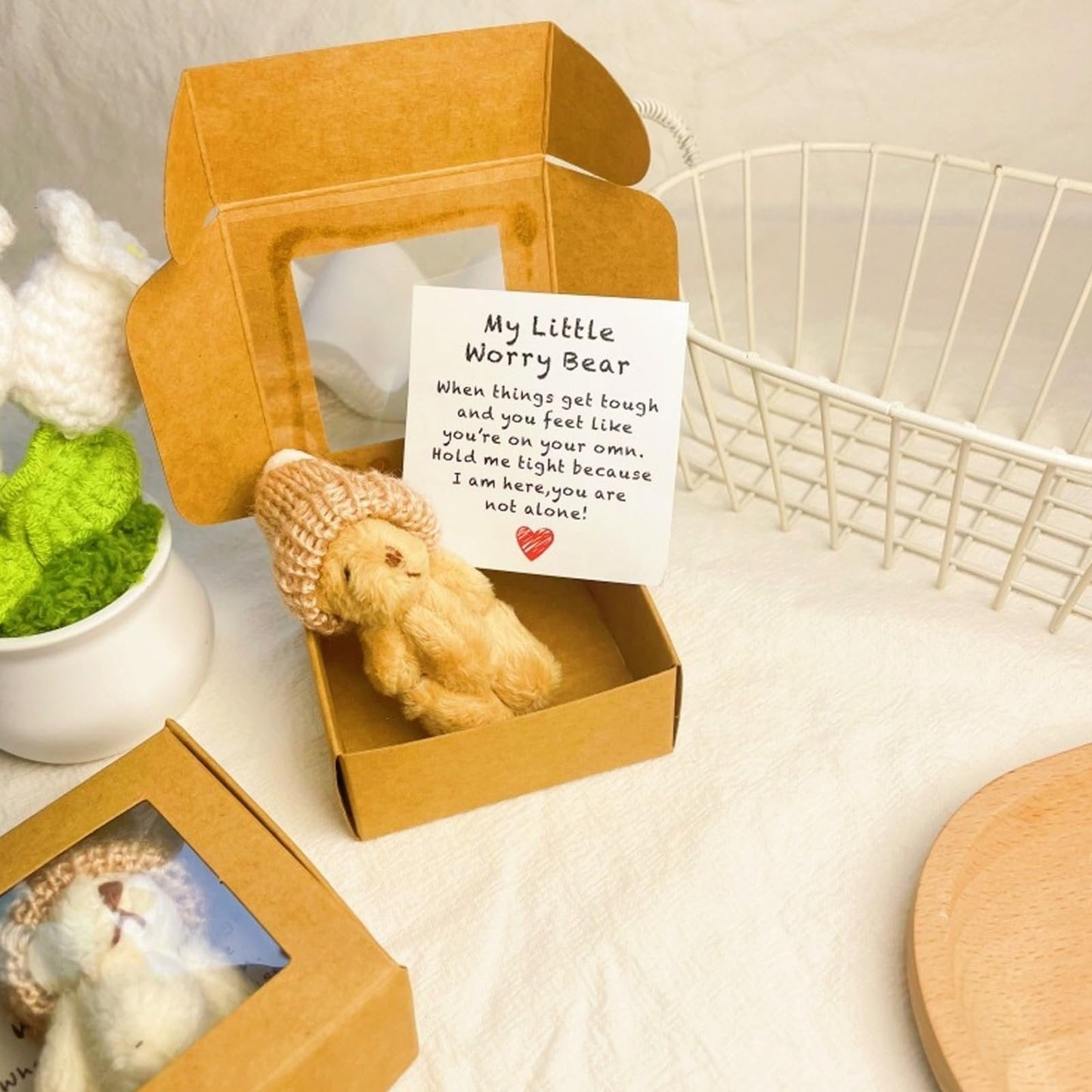 🎁 Best gift✨Handmade Mini Plush Teddy Bear in Box