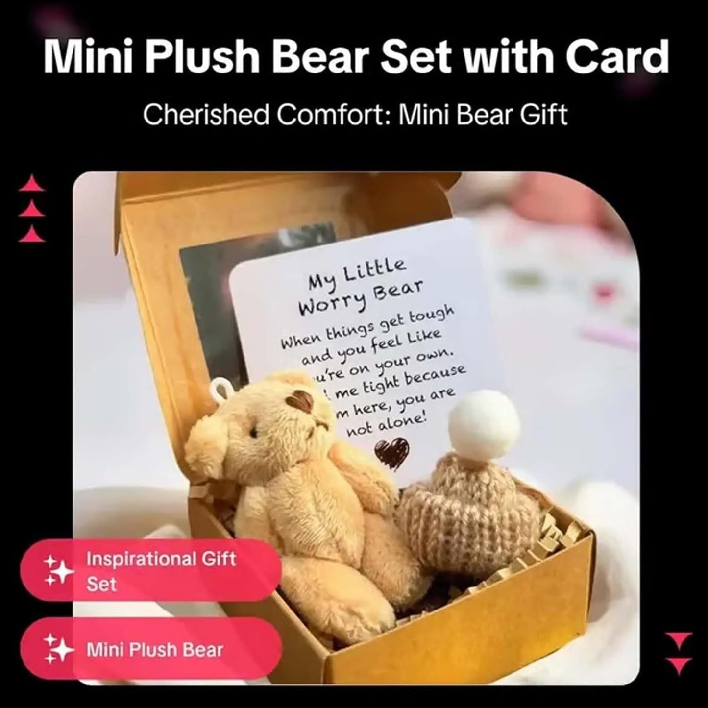 🎁 Best gift✨Handmade Mini Plush Teddy Bear in Box