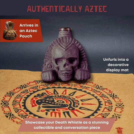 🌹🔥 Authentic Aztec Death Whistle – Ceramic Handcrafted Horror
